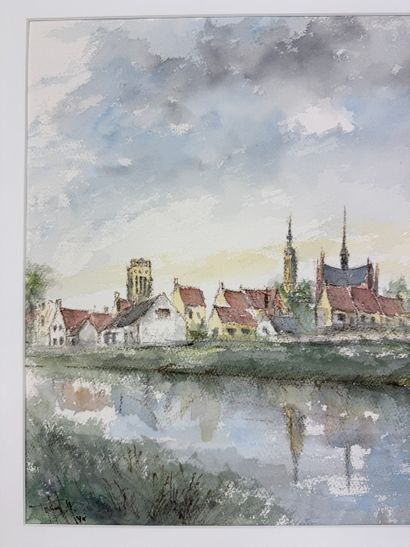TAHON Georges (1929-2003).
Watercolor
Size:...