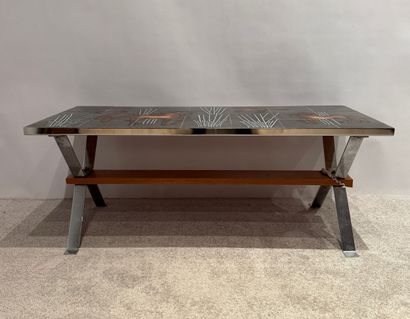 1960s-1970s. Coffee table.
Chrome-plated...