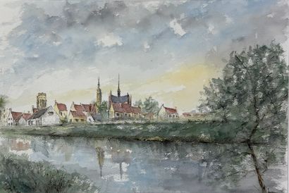 TAHON Georges (1929-2003).
Watercolor
Size:...