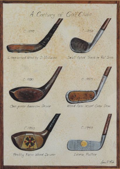 Lot of 2 engravings concerning golf. Inv...