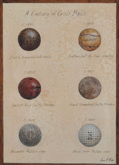Lot of 2 engravings concerning golf. Inv...