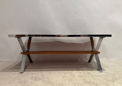1960s-1970s. Coffee table.
Chrome-plated...