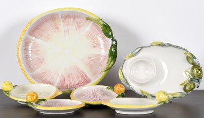 Earthenware. Aperitif set (barbotine).
1...