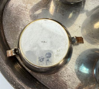 SILVER METAL. Art-deco. Coffee service with...