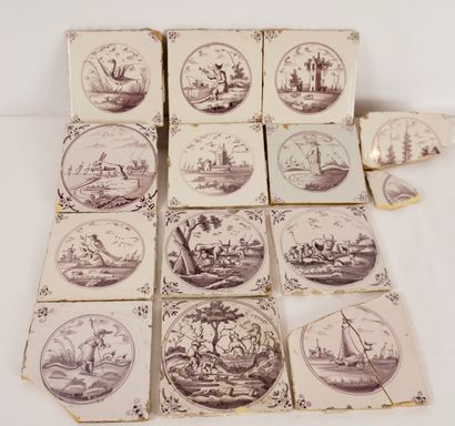 DELFT. 17th and 18th centuries. Set of 12...
