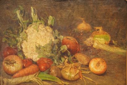 Oil on canvas circa 1920 depicting a still...