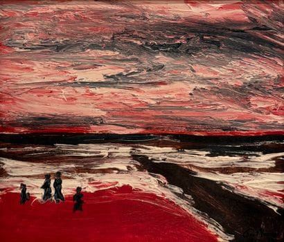 VAUNGT Paul. Oil on panel depicting a landscape...