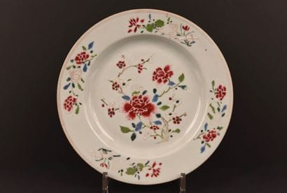 CHINA. 18th century. Famille rose plate....