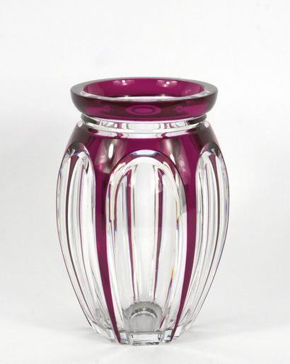 VAL SAINT LAMBERT, VSL. White and plum cut...