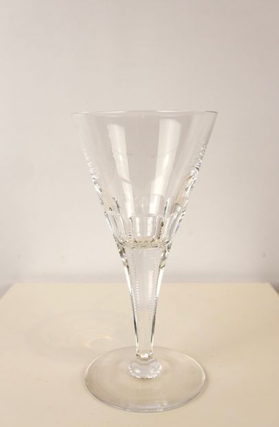 4 large crystal glasses marked 