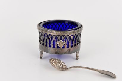SILVER METAL. Inv 26016-39. 4 round salt...
