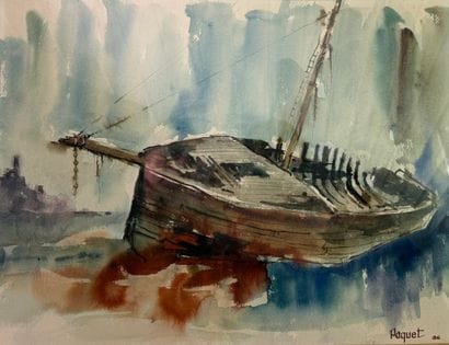PAQUET André (1949-). Watercolor. 
View of...