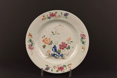 CHINA. 18th century. Famille rose plate....