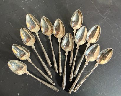 SILVER METAL. N° 26016-69. Set of 12 small...