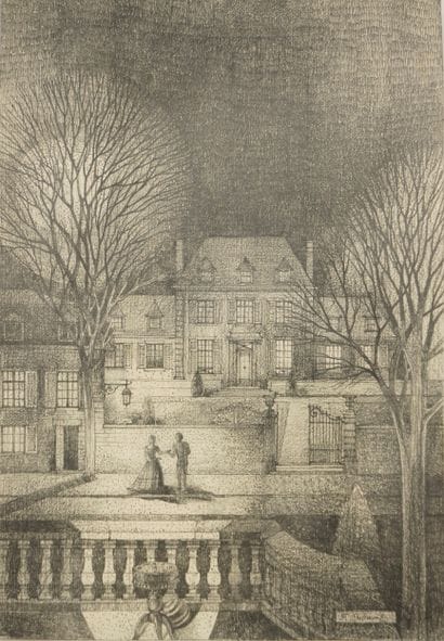 F. DELCOURT. Inv 1. Pencil or graphite drawing....