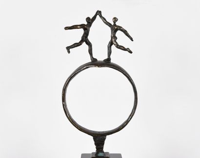 Sculpture, N°Inv: 24002. 
Set of 2 brass...
