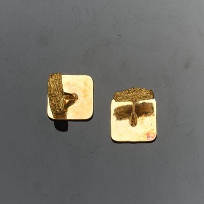 Pair of 18K yellow gold (750°°° - hallmark:...