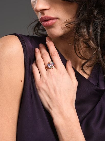 Cocktail ring in 18K pink gold (750°°° -...