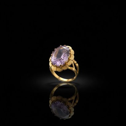 Cocktail ring in 18K (750°°°) yellow gold...