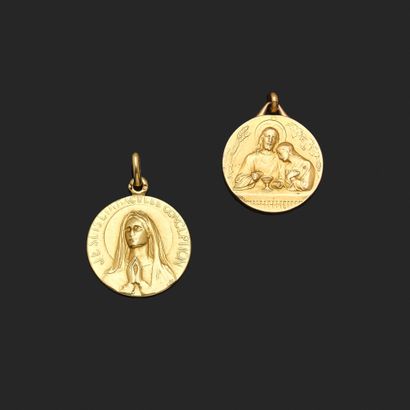 Medal in 18K yellow gold (750°°° - hallmark:...