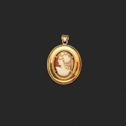 Pendentif formant broche en or jaune 18K...