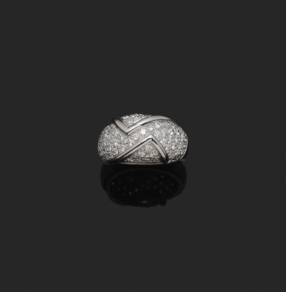 Band ring in 18K (750°°°) white gold (hallmark:...
