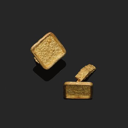 Pair of 18K yellow gold (750°°° - hallmark:...
