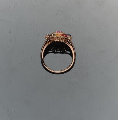 Cocktail ring in 18K pink gold (750°°° -...