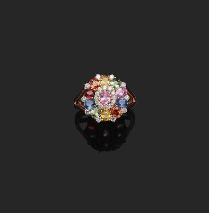 Cocktail ring in 18K pink gold (750°°° -...