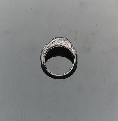 Band ring in 18K (750°°°) white gold (hallmark:...