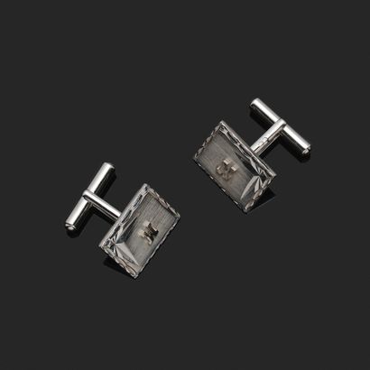 Pair of 18K white gold (750°°° - hallmark:...