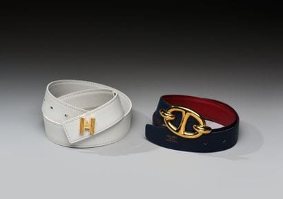 HERMÈS Paris
Reunion of two grained leather...