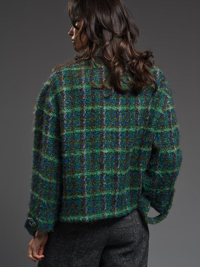 CHANEL
1980s.
Mottled blue-green jacket....