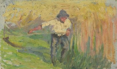 Raymond THIBÉSART (1874-1968)
Le laboureur.
Huile...