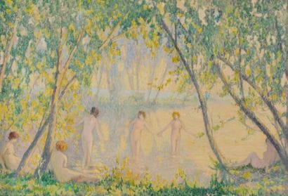 Raymond THIBÉSART (1874-1968)
Naïades.
Huile...