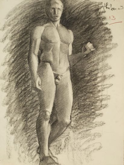 Raymond THIBÉSART (1874-1968)
Etude de sculpture.
Dessin...