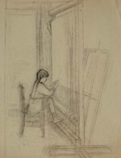 Raymond THIBÉSART (1874-1968)
Etude de fillette.
Dessin...