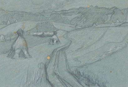 Raymond THIBÉSART (1874-1968)
Les foins.
Graphite...