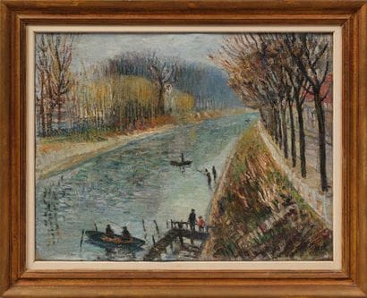 Auguste DUREL (1904-1993)
Le canal en automne
Huile...