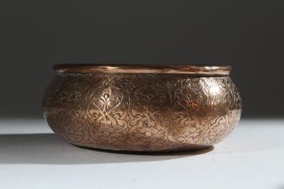 A pair of two circular copper-plated brass...