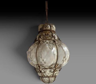 Venetian lantern with an undulating shape,...