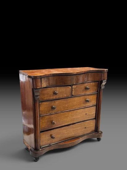 [DOLL FURNITURE]
Small, molded walnut chest...