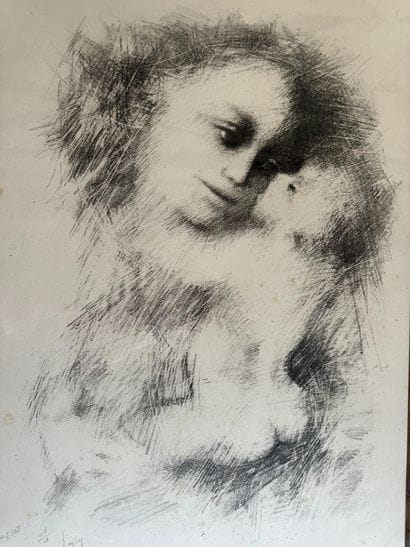 Jean MOULIN (1932-2009)
La mère et l’enfant.
Lithographie
1er...