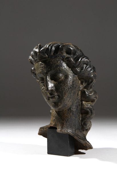 Fragment de statue d'extérieur en fonte de...