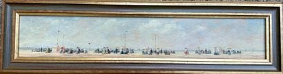 ÉCOLE MODERNE
La plage à Trouville.
Huile...