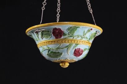 A fine earthenware hanging ornament decorated...