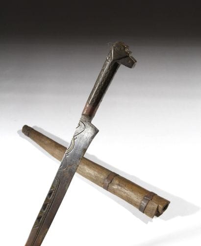 Moroccan knife with sheaths and a carved...
