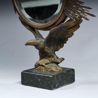 Miroir formant psyché à monture en bronze,...
