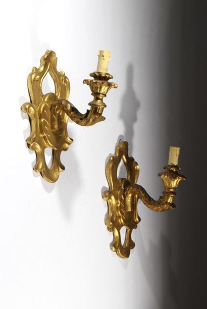 ITALY, late 19th century 
Pair of wall sconces...