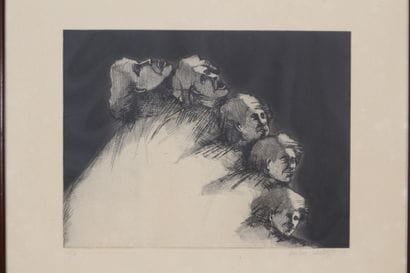 ÉCOLE MODERNE
Les visages 
Gravure en noir...